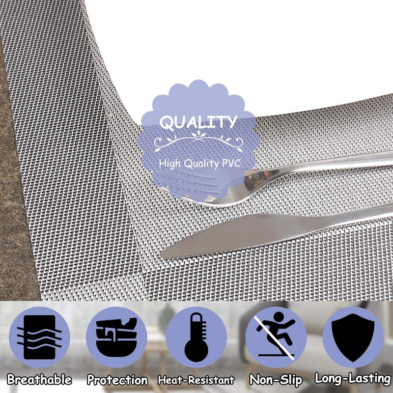Neween Placemat with Compatible Coaster, Fine Weaving Insulation Placemat Set