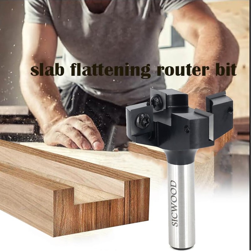 Slab Flattening Router Bit 1/2 Shank, 4-Flute 2" Cutting Dia,