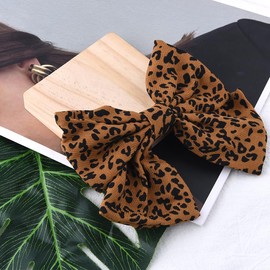 yaozeio Leopard Print Bow Hair Clip for Women Girls Bowknot Hair Clips Big Bow Knot Hair Pin Leopard Print Hair Barrettes for Womens Long Short Hair Bow Leopard Hair accessories