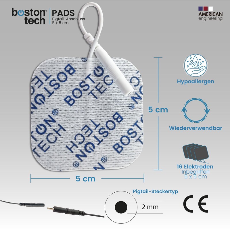 Set of 16 Boston Tech Electrodes 5cm x 5cm Super