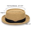 Classic Pork Pie Straw Sun Hat for Women and Men,