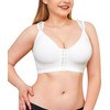 Wonderience Post-Surgical Bra Wide Adjustable Straps with Front Closure Wirefree