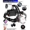 PRUBOVI 100,000LM Rechargeable LED Headlamp, Super Bright Head Lamps for