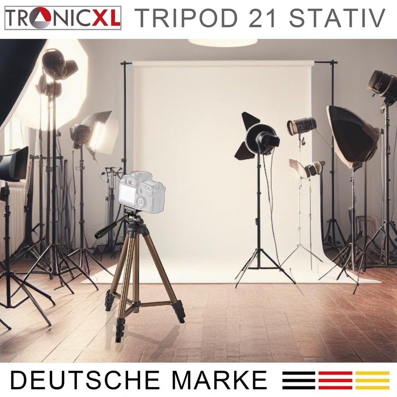 TronicXL 360° Tripod 21 Camera Tripod DSLR Aluminium 130 cm