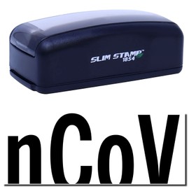 Large Pre-Inked nCov Stamp, Medical Office Supplies, Slim Design, Portable, Easy to Carry, Size Approx 3/4" x 2-1/4", Avail in Choice of 5 Ink Colors, Reinkable