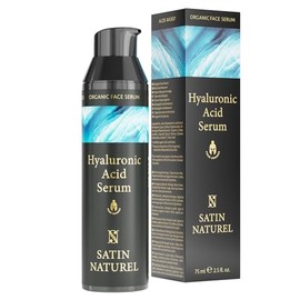Satin Naturel Hyaluronic Serum for Men 75 ml - Moisturising Face Serum with Organic Aloe Vera & Hyaluronic Acid - Anti-Ageing Serum Against Dryness - Natural Face Care for Men