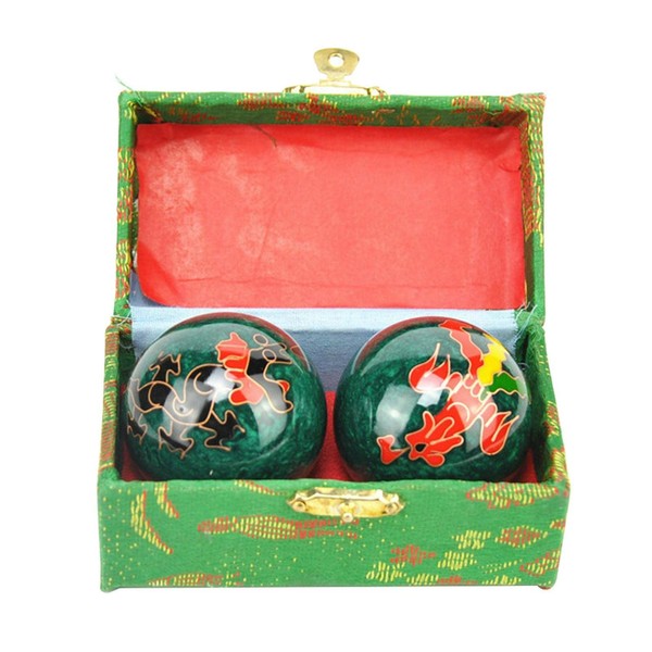 Kisbeibi Baoding Balls, 4.45 cm/1.75 Inch Chinese Baoding Balls with Box, Feng Shui Tai Chi, Dragon and Phoenix Baoding Balls, Health Balls, Finger Training, Meditation, Relaxation