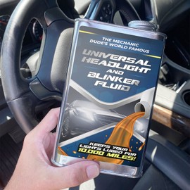 Universal Headlight and Blinker Fluid - Keeps Your Lights Lubed for 10,000 Miles - Gag Gift for Men - Prank Gift for Wife - Funny Gifts for Women - Empty Tin to Cause Confusion - Prank Gift Box