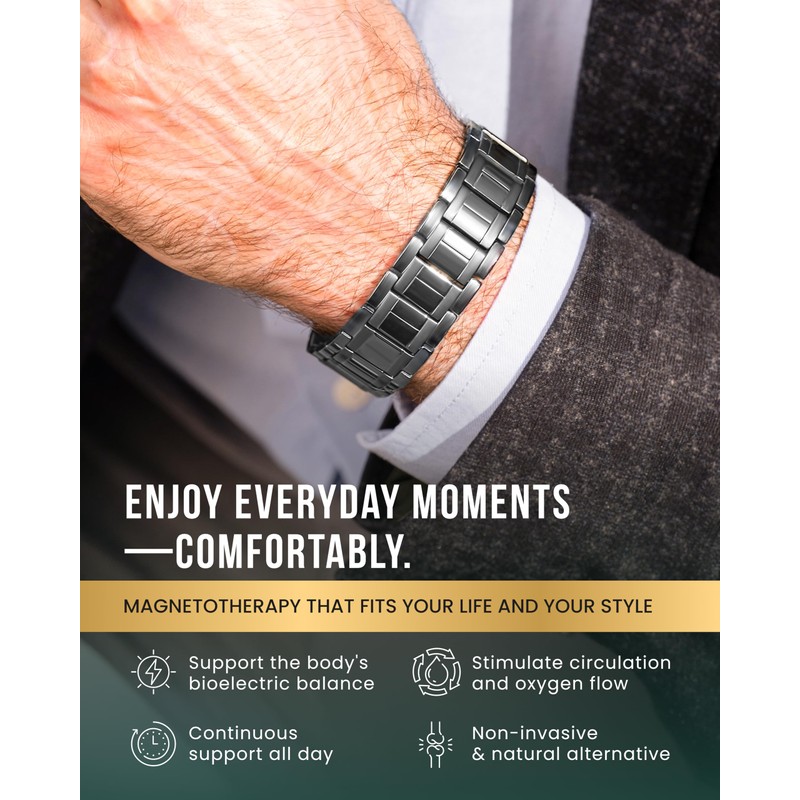 MagnetRX® 3X Strength Magnetic Bracelets for Men – Effective Magnetic
