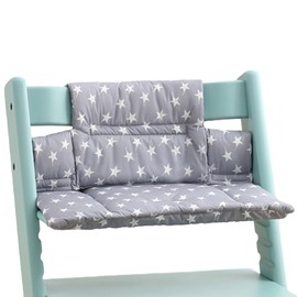 High Chair Cushion for Stokke Tripp Trapp, Non-Slip High Chair Seat Cushion Set, Organic Cotton Baby Seat Cushion, Thickening Soft Seat Cushion for Baby & Kids with Velcro Fastening, High Chair