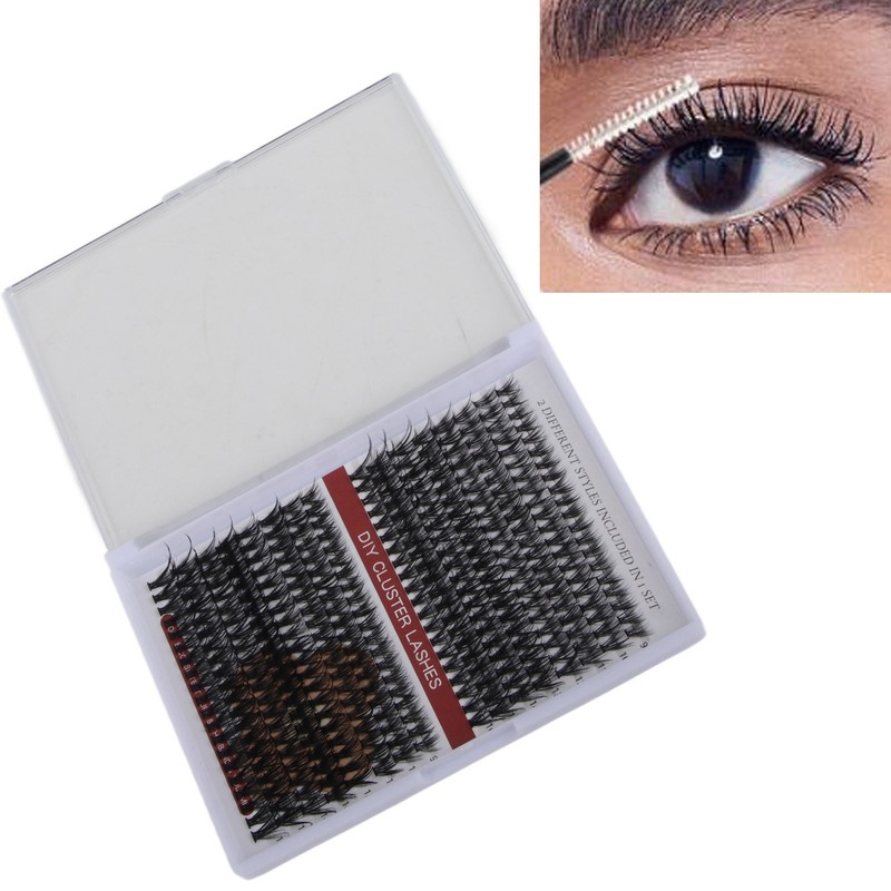 DIY Lash Extension Kit 240pcs Individual Eyelash 9‑16mm Clusters Eyelash