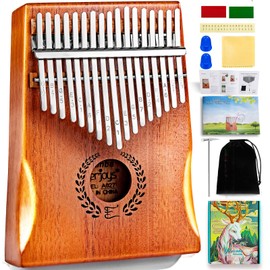 kalimba 17 keys beginner set mahogany tuned scale engraved tuned thumb piano thumb piano with instrument set for beginners kalimba gift for kids adults all in one kit
