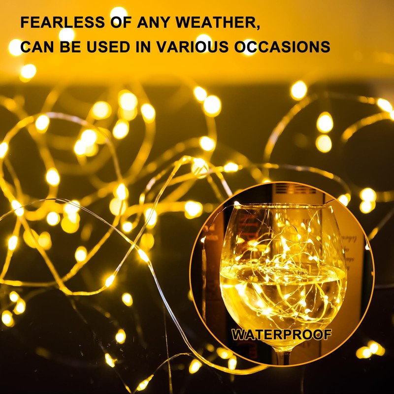6PCS Fairy Lights Battery Powered with Remote, 7ft 20LEDs Warm