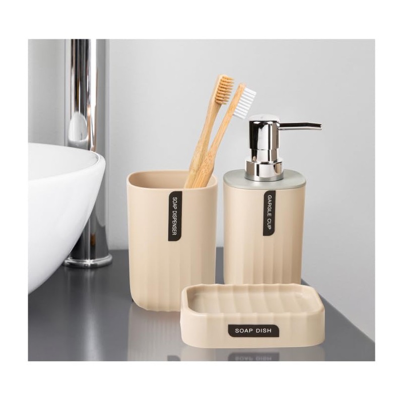 Hosoncovy 4 PCS Bathroom Accessory Set Bathroom Container Set with