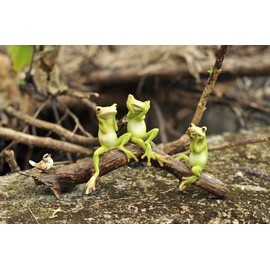 Top Collection Enchanted Story Fairy Garden 3 No Evils Frogs Outdoor Statue