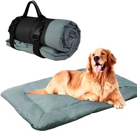 JIAMIAN Pet Bed Mat Dog Camping Bed Folding Lightweight, Waterproof Dog Bed, Camping Dog Bed Portable, Pet Bed Mat, Dog Bed Washable, Orthopedic Dog Bed for Vacation, Camping, Outdoor Using（Grey）