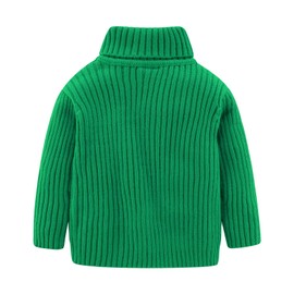 Mud Kingdom Toddler Boys Sweater Cable Knit Turtleneck Winter Christmas Green 3T