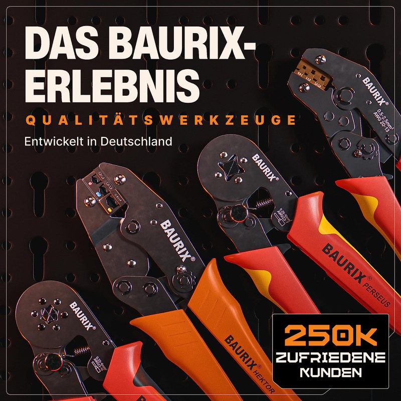 BAURIX® Hexagonal Crimping Pliers with 2000 Wire End Ferrules Set,