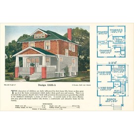 Single-Family Home, Rendering and Floor Plans - Vintage Image