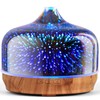 Porseme 500ml Essential Oil Diffuser 3D Glass Aromatherapy Ultrasonic Humidifier