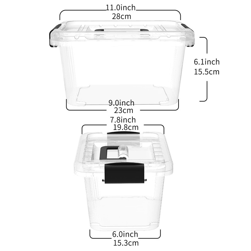 Cetomo Lidded Storage Bin, Tote Organizing Container with Handle and