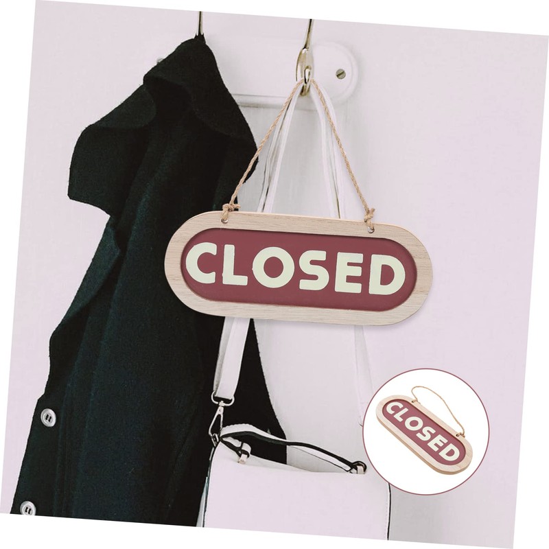Ipetboom Rustic Hanging Plaque Double Sided Open Closed Sign for