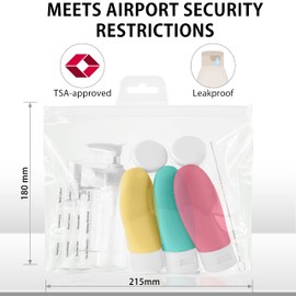 MyGadget Travel Set [Pack of 14] - Travel Bottles | Cream Jars for Filling - Bottles & Cream Jars for Cosmetics - Liquid Travel Container for Aeroplane, Travel Set