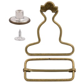 Amanaote 1.5" Inside Bottom Size Bronze Dungaree Fastener Overall Clip Suspender Buckle Pack of 6 Sets