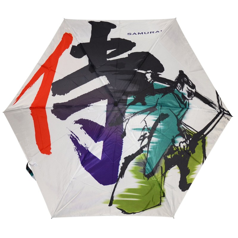 インディー お土産傘 全17色 折りたたみ傘 手開き 日傘/晴雨兼用 侍 6本骨 50cm UVカット
