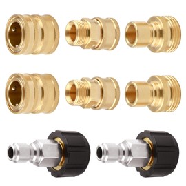 ENNSOO Pressure Washer Adapter Set, Pressure Washer Quick Connect Fittings, Set Quick Connect Kit with M22 Swivel to 3/8'' Quick Connect, 3/4" to Quick Release, M22-14 Fittings, 8 PCS