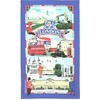 London Landmarks Tea Towel Souvenir Gift Street Names Scenes Blue UK Collage GB