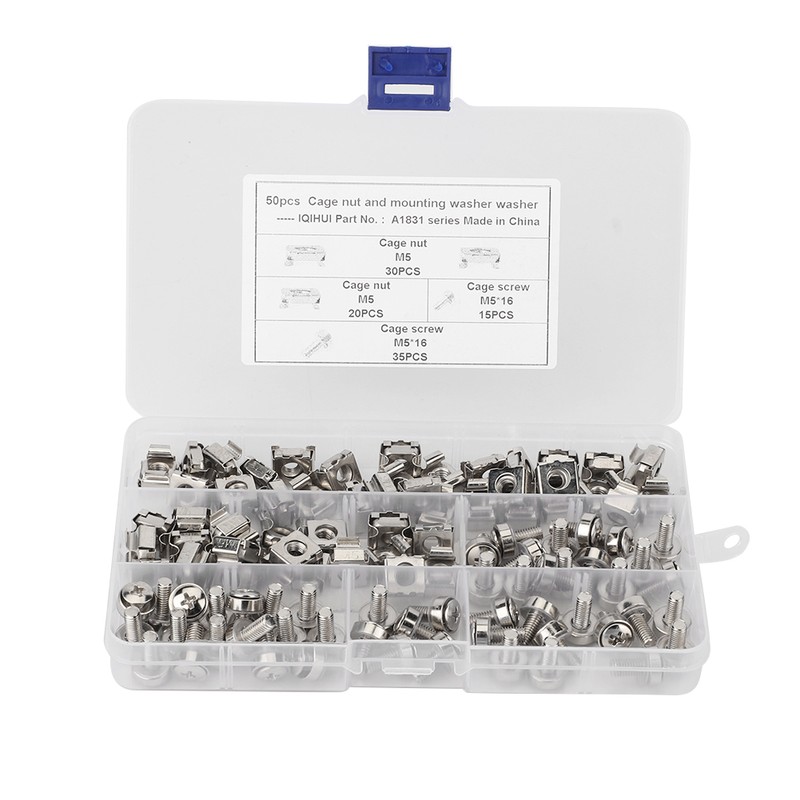 M5 Cage Nuts Hardware Mounting M5*16 Screws for Quadrate Hole
