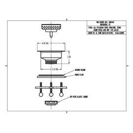 Keeney 1441SS Sink Strainer Thumb Screw Style with Fixed Post Basket, Stainless Steel