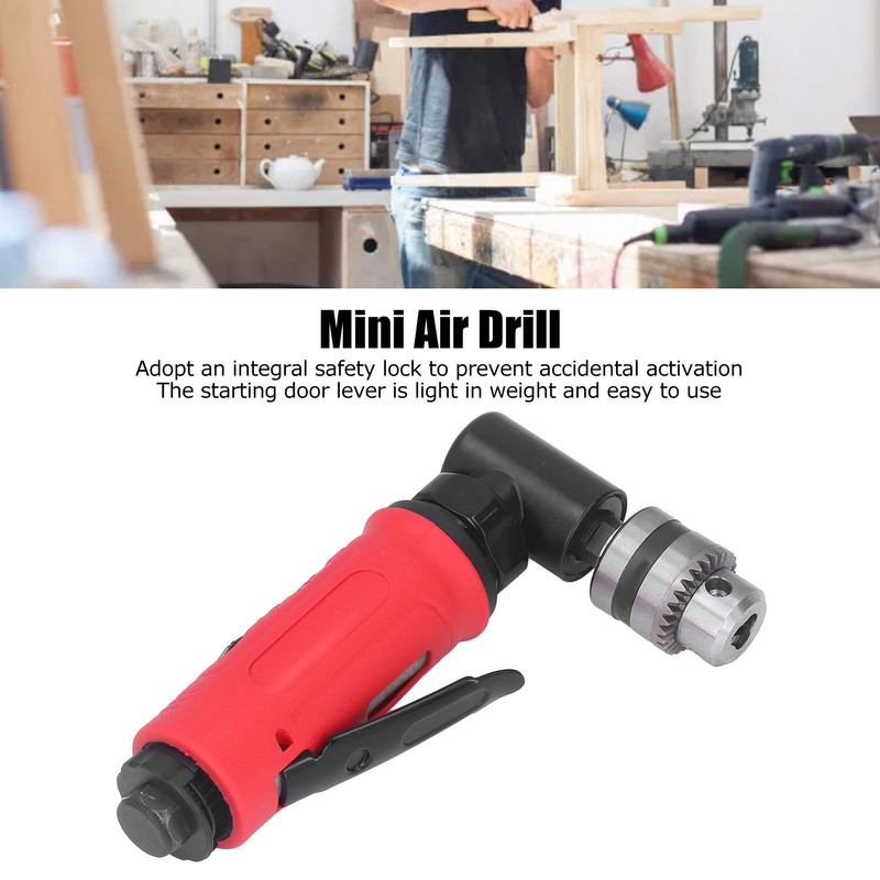 Industrial Air Drill Mini 1/4in Zinc Alloy 90° Elbow Pneumatic