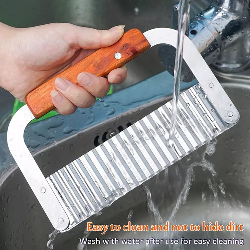 AIMALL 1PC Potato Crinkle Cutter Dough Wavy Slicer Steel Kitchen