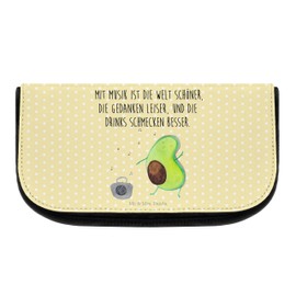 Mr. & Mrs. Panda Cosmetic Bag Avocado Dances Gift Makeup Bag Celebration Vegan Veggie Toiletry Bag Cosmetic Bag Toiletry Bag Healthy, yellow, Hand Drawn
