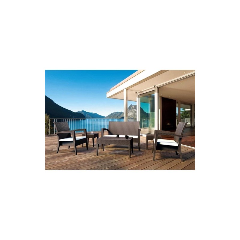 Compamia Miami Resin Patio Coffee Table in Brown