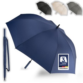 LANGENBERG Large Umbrella with [Diameter 138 cm Span Width] Including Automatic Opening - Umbrella Storm Proof with Stylish Handle - XXL Umbrella Men and Women - Large Umbrella Velvet Carry Case,