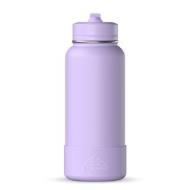 Hydrapeak 32oz Sport Insulated Water Bottle with Straw or Chug Lid, Leak & Spill Proof, Keeps Drinks Cold for 24 Hours, Hot for 12 Hours, Premium Stainless Steel Water Bottles (32oz, Dlavender)