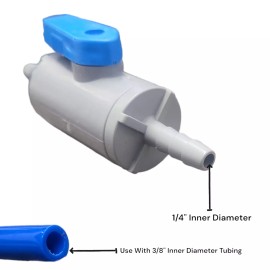 smc 1/4" Barb PVC Ball Valve Inline, Seat Material: Buna-N 6380390