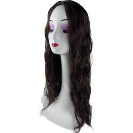 Yfsmyxgs Long Wavy Middle Part Wig for Women Synthetic Curly Wigs Natural Wavy Heat Resistant Wig Big Base 18x18cm Curly Hair Topper 55cm Can Be Free Part.（Left Part Dark brown）
