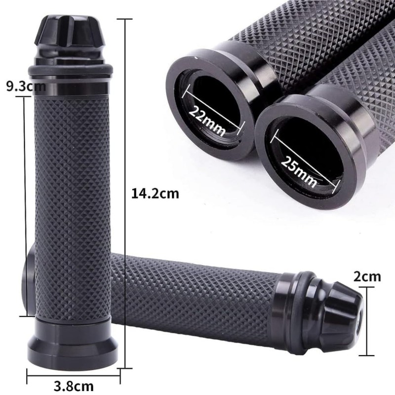 Motorcycle Grip Left and Right Set Aluminum Bar End 0.9
