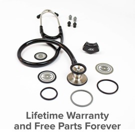 ADC - 602BK Adscope 602 Traditional Cardiology Stethoscope, Lifetime Warranty, Black
