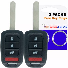 USAKEYS 2 For 2016 2017 2018 2019 2020 2021 Honda HR-V HRV Uncut Keyless Remote Key Fob