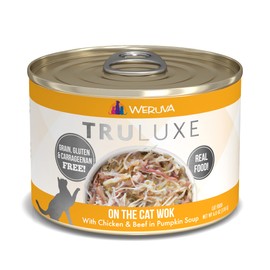 Weruva TruLuxe Cat Food, On The Cat Wok with Chicken Breast & Beef in Pumpkin Soup, 6oz Can (Pack of 24)