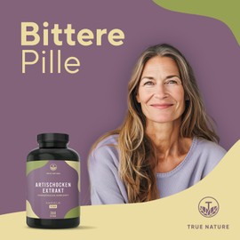 Artichoke Extract High Dose - 300 Capsules - 2400mg (60mg Cynarin) per Day - 75 Days Supply - Real French Artichoke Capsules High Dose - Vegan TRUE NATURE