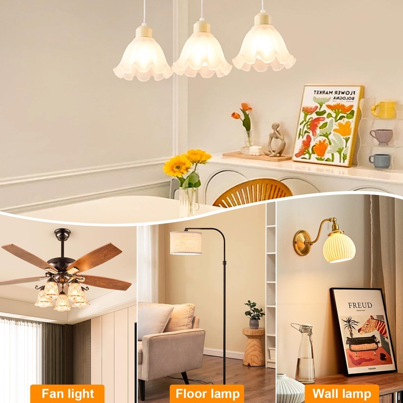 MorningLight 4 Pack A15 Light Bulbs 60 Watt Equivalent, Soft