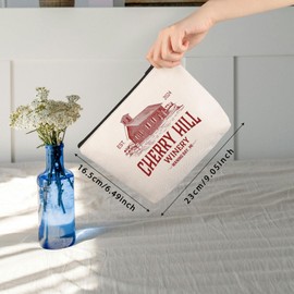 Romantasy Book Inspired Makeup Bag Bookish Gift Book Lover Gift Bookworm Gift (Cherry Hill Bag ca)