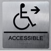 Accessible Right Arrow Sign -(Aluminium,Silver,Size 9X9)-The Sensation Line
