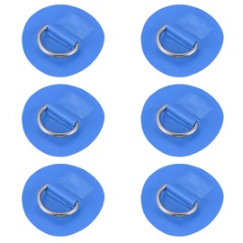 X AUTOHAUX D-Ring Patches PVC Stainless Steel Round D-Ring Pads for Surfboard Inflatable Boat Kayak Canoe Deck 6cm Blue